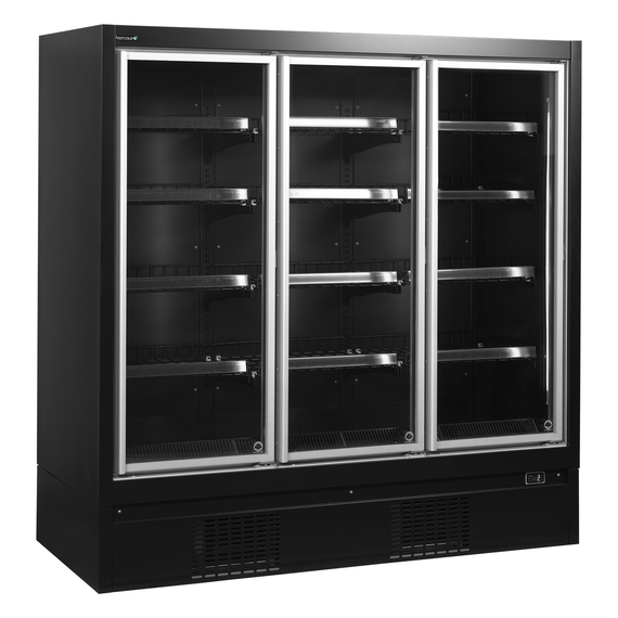 Tefcold Supermarkt-Multideck-Gefrierschrank EXTRA1875FD, Schwarz / Glas, EEK E