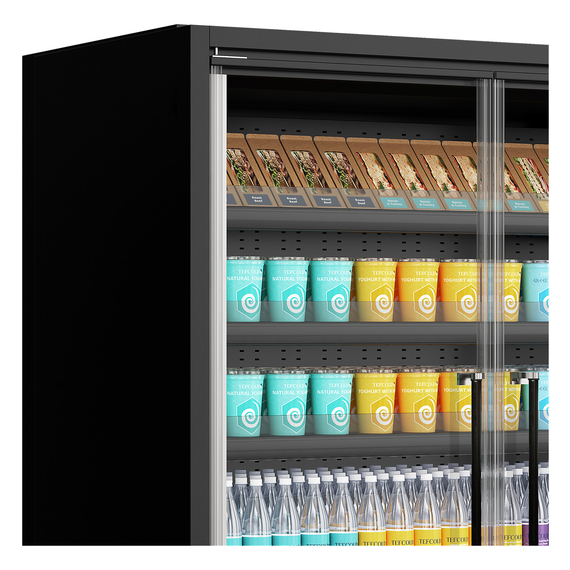 Tefcold Supermarkt-Multideck-Kühlschrank Galaxy+ GP14FGD Black, Schwarz RAL9005, EEK B, Bild 3