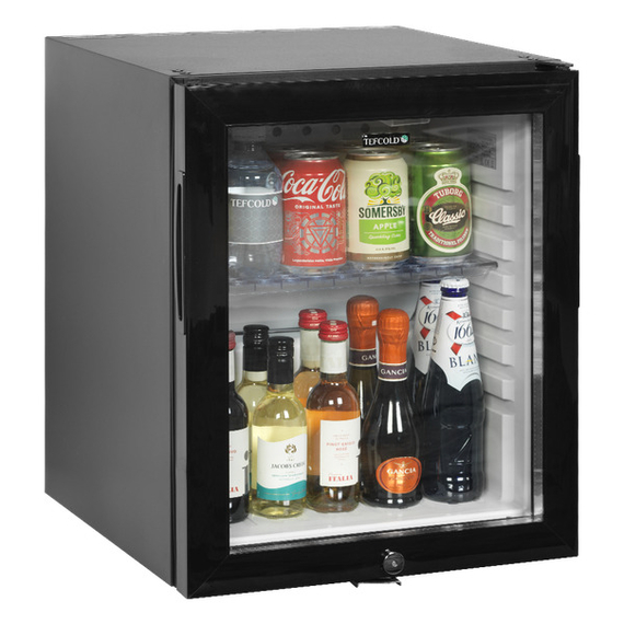 Tefcold Minibar-Kühlschrank mit Glastür TM35GC, Schwarz, EEK G