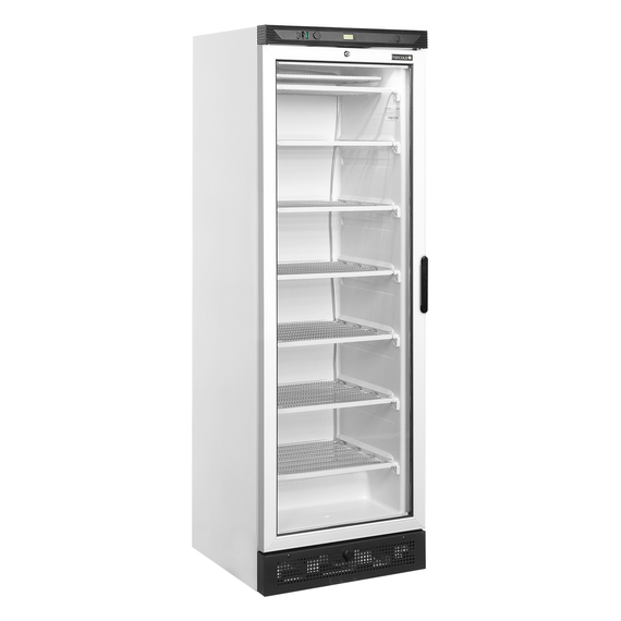 Tefcold Vitrinen-Gefrierschrank, Linksanschlag UFFS371G L/H, Weiß, EEK C