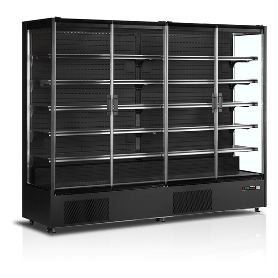 Tefcold Supermarkt-Multideck-Kühlschrank PC2500B, Schwarz RAL9005, EEK B