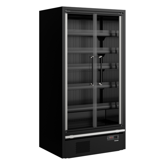 Tefcold Supermarkt-Multideck-Kühlschrank Galaxy+ GP10FGD Maxi Black, Schwarz RAL9005, EEK B