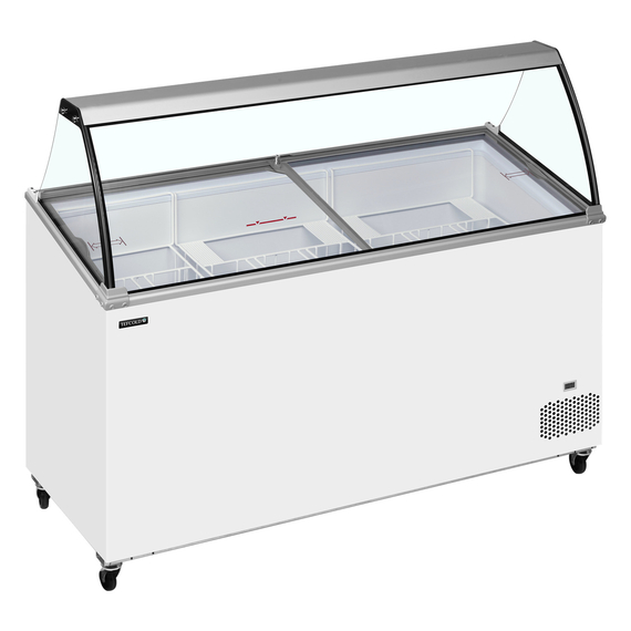 Tefcold Speiseeisvitrine IC501SCE+SO, Weiß, EEK D
