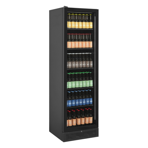 Tefcold Flaschen-Kühlschrank mit Tür mit Linksanschlag SCU1425 FRAMELESS L/H, Schwarz, EEK D, Bild 2