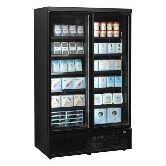 Tefcold Glastürgefrierschrank Atom Maxi F2DBB, Schwarz RAL9005, EEK D, Bild 2