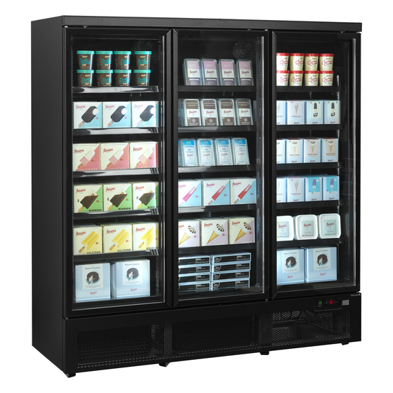 Tefcold Glastürgefrierschrank Atom Maxi F3DBB, Schwarz RAL9005, EEK D, Bild 2