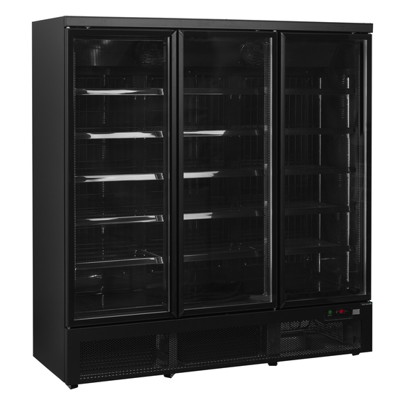 Tefcold Glastürgefrierschrank Atom Maxi F3DBB, Schwarz RAL9005, EEK D