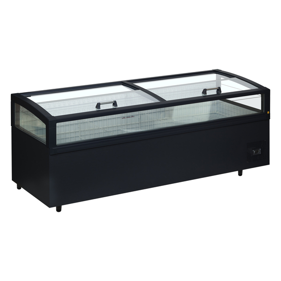 Tefcold Supermarkt- Kühl-/Gefriertruhe View 250 CF VS B, Schwarz RAL9005, EEK D