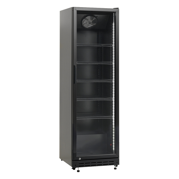 Tefcold Kühlschränke mit Glastüren SD430Eblack, Schwarz, EEK D