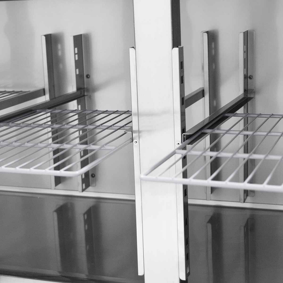 Vaiotec Gastro-Kühltisch, 4-türig inkl. Aufkantung – Monoblock, 2230 × 700 mm, Bild 7