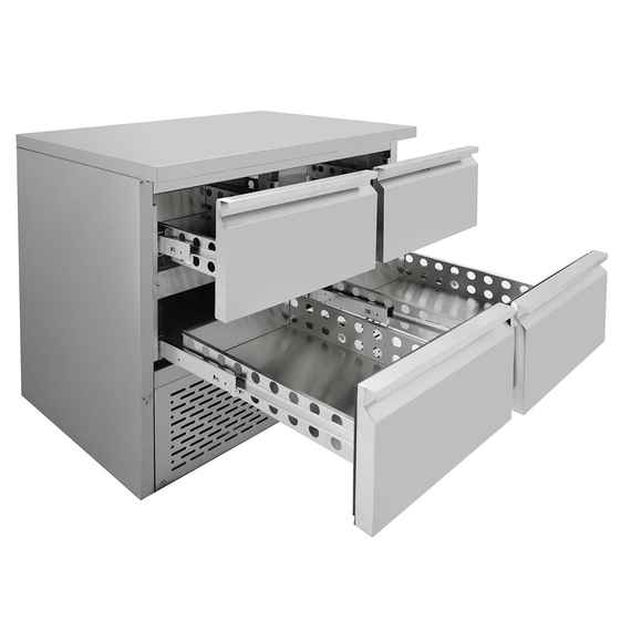 Vaiotec Gastro-Kühltisch Mini, 2-fach – mit 4 Schubladen, 900 × 700 mm, Bild 6