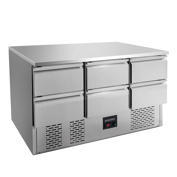 Vaiotec Gastro-Kühltisch Mini, 3-fach – mit 6 Schubladen, 1365 × 700 mm, Bild 3