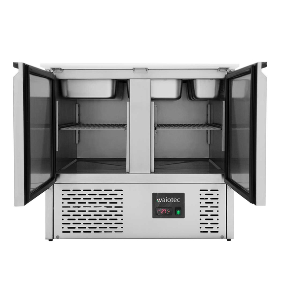 Vaiotec Gastro-Saladette, 2-fach mit Klappdeckel, 900 × 700 mm, Bild 3