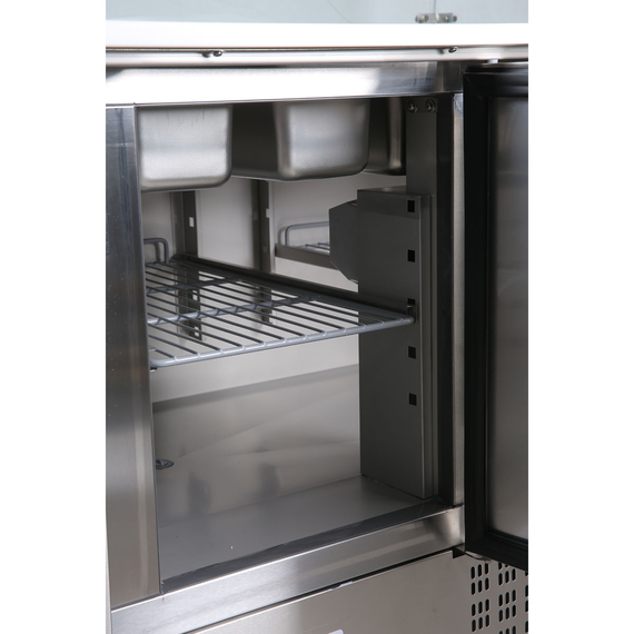 Vaiotec Gastro-Saladette, 2-fach mit eckigem Glasaufsatz, 900 × 700 mm, Bild 5