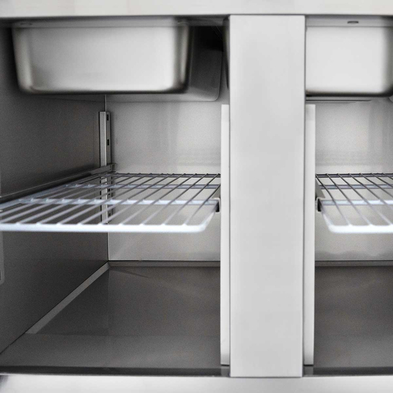 Vaiotec Gastro-Saladette, 2-fach mit eckigem Glasaufsatz, 900 × 700 mm, Bild 8