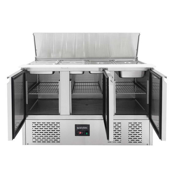 Vaiotec Gastro-Saladette, 3-fach mit Klappdeckel, 1365 × 700 mm, Bild 5