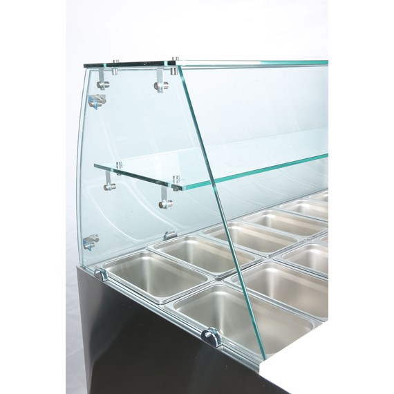 Vaiotec Gastro-Saladette, 3-fach mit eckigem Glasaufsatz, 1365 × 700 mm, Bild 9