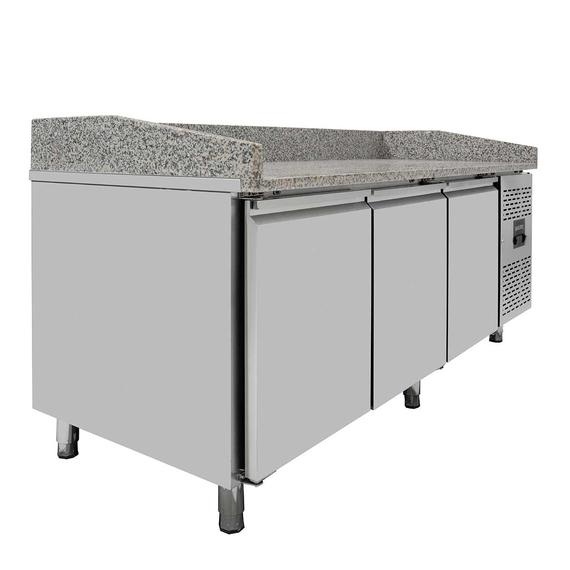 Vaiotec Gastro-Pizzakühltisch, 3-türig grau, 2020 × 800 mm, Bild 3