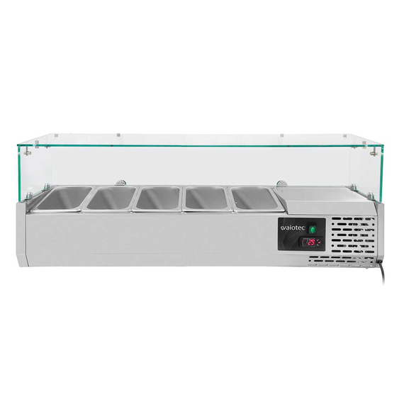Vaiotec Gastro-Kühlaufsatz mit Glasabdeckung 5xGN1/4, 1200 × 335 mm, Bild 2
