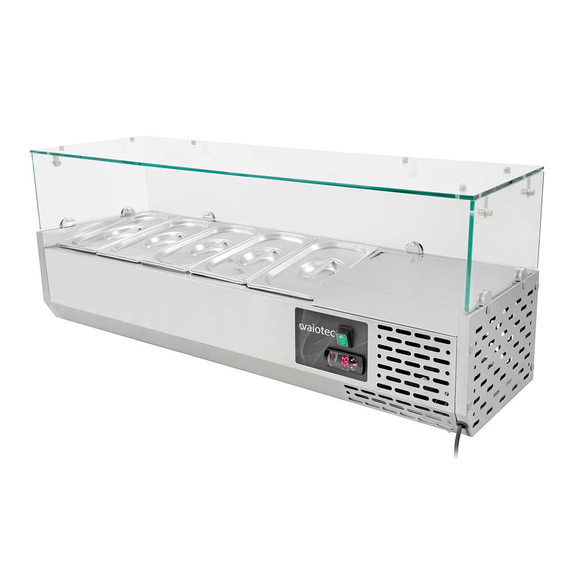 Vaiotec Gastro-Kühlaufsatz mit Glasabdeckung 5xGN1/4, 1200 × 335 mm, Bild 4