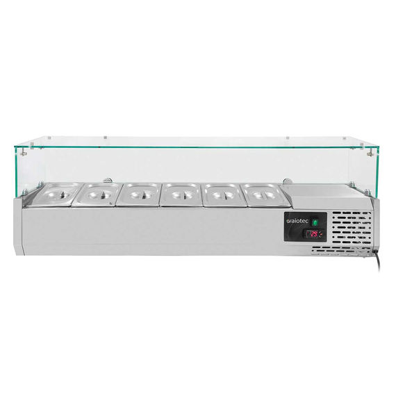 Vaiotec Gastro-Kühlaufsatz mit Glasabdeckung 6xGN1/4, 1400 × 335 mm, Bild 2