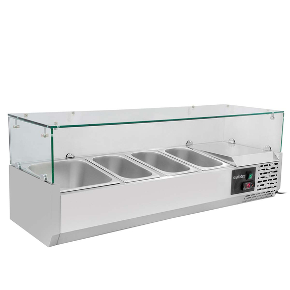 Vaiotec Gastro-Kühlaufsatz mit Glasabdeckung 3xGN1/3 + 1xGN1/2, 1200 × 395 mm, Bild 2