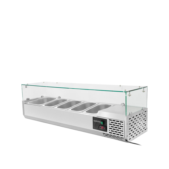 Vaiotec Gastro-Kühlaufsatz mit Glasabdeckung 4xGN1/3 + 1xGN1/2, 1400 × 395 mm, Bild 2