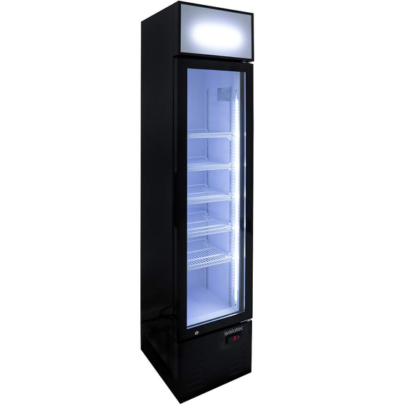 Vaiotec Topline Gastro-Getränkekühlschrank 1 Tür, 155 Liter mit Leuchtaufsatz schwarz, 390 × 480 mm, Bild 2