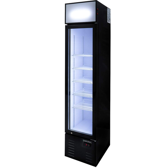 Vaiotec Topline Gastro-Getränkekühlschrank 1 Tür, 155 Liter mit Leuchtaufsatz schwarz, 390 × 480 mm, Bild 3