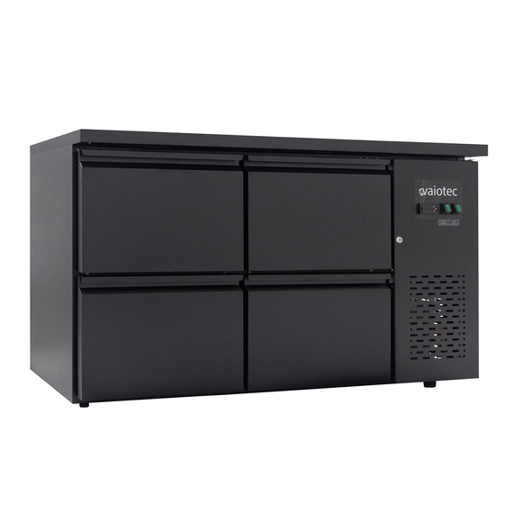 Vaiotec Gastro-Barkühltisch schwarz, 4 Schubladen – 280 l, 1465 × 520 mm, Bild 2