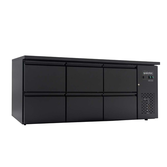 Vaiotec Gastro-Barkühltisch schwarz, 6 Schubladen – 425 l, 2005 × 520 mm, Bild 2
