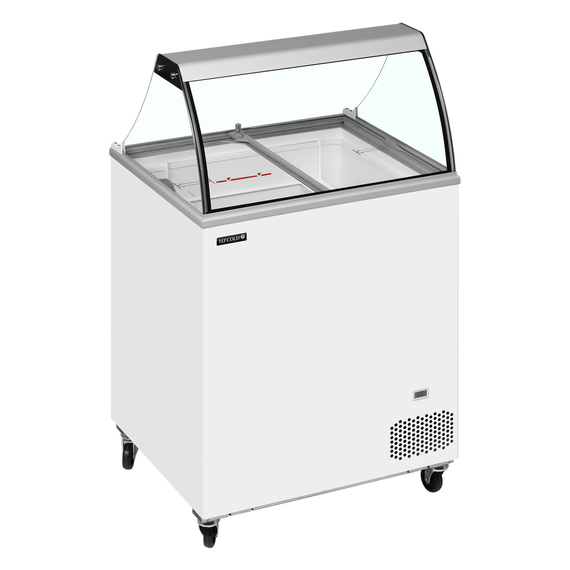 Tefcold Speiseeisvitrine IC202SC-SO, Weiß, EEK D