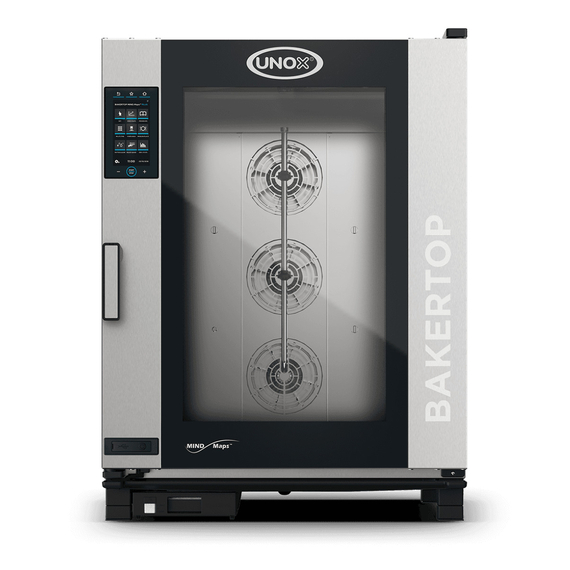 UNOX BAKERTOP MIND.Maps PLUS XEBC-10EU-EPLM Professioneller Countertop-Ladenbackofen 10 Einschübe 600x400 Elektrisch Türöffnung links
