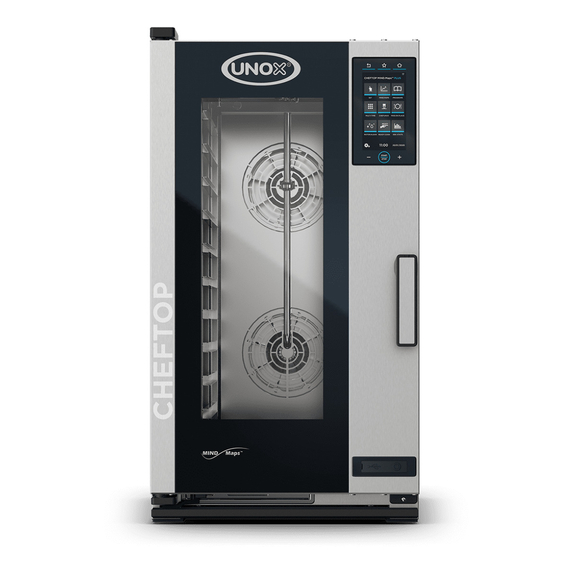 UNOX CHEFTOP MIND.Maps PLUS COMPACT XECC-1013-EPRM Professioneller Countertop-Ofen 10 Einschübe GN 1/1 Elektrisch Türöffnung rechts