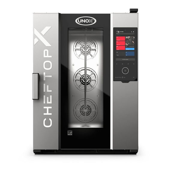 UNOX CHEFTOP-X XEDA-1011-GXLS Professioneller Countertop-Ofen 10 Einschübe GN 1/1 Gas Türöffnung links
