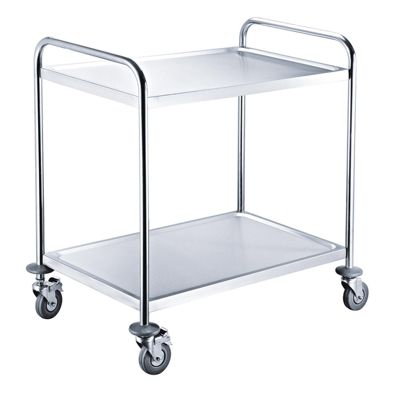 Vaiotec Servierwagen Edelstahl, 2 Böden, 860 × 540 mm