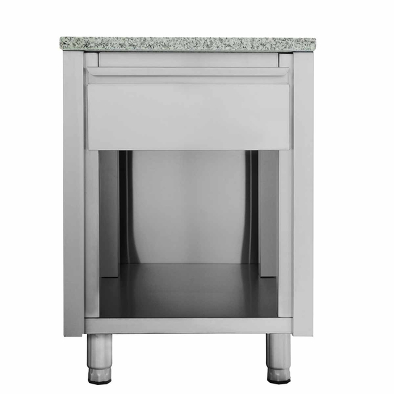 Vaiotec Kassentisch mit Schublade grau, 600 × 820 mm