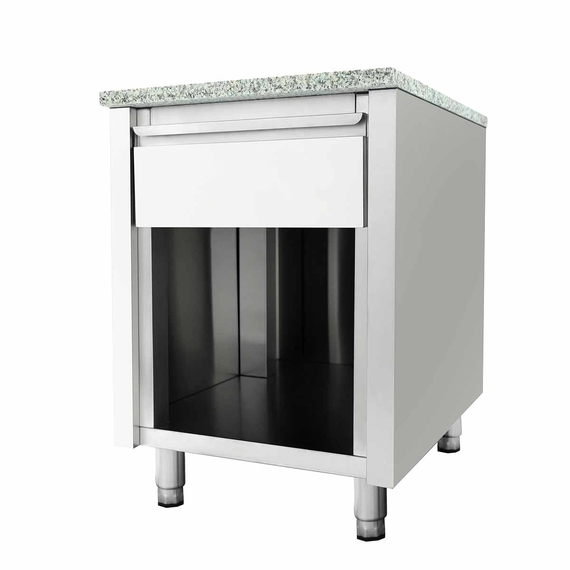Vaiotec Kassentisch mit Schublade grau, 600 × 820 mm, Bild 2