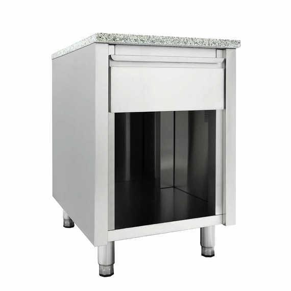 Vaiotec Kassentisch mit Schublade grau, 600 × 820 mm, Bild 3