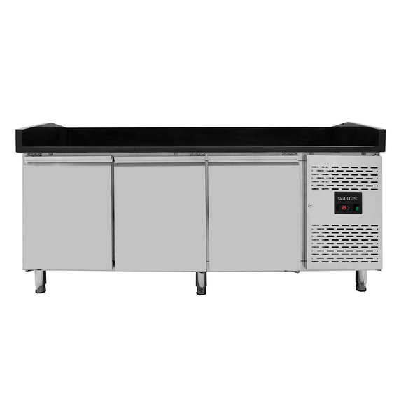 Vaiotec Gastro-Pizzakühltisch, 3-türig schwarz, 2020 × 800 mm