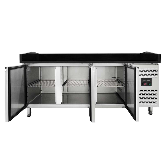 Vaiotec Gastro-Pizzakühltisch, 3-türig schwarz, 2020 × 800 mm, Bild 4