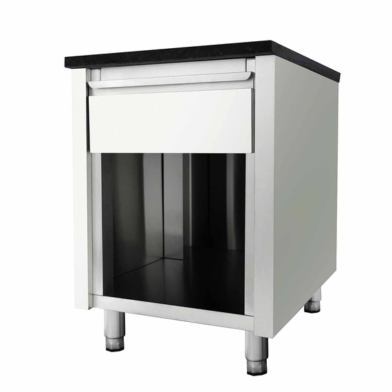 Vaiotec Kassentisch mit Schublade schwarz, 600 × 820 mm, Bild 2