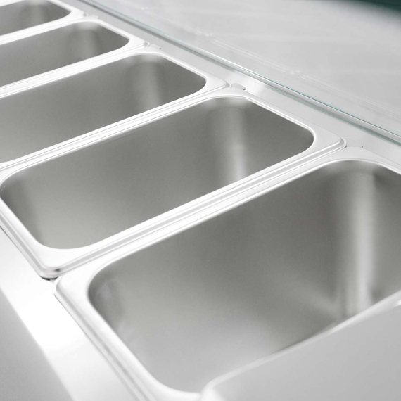 Vaiotec Gastro-Kühlaufsatz mit Glasabdeckung 9xGN1/4, 1800 × 335 mm, Bild 5
