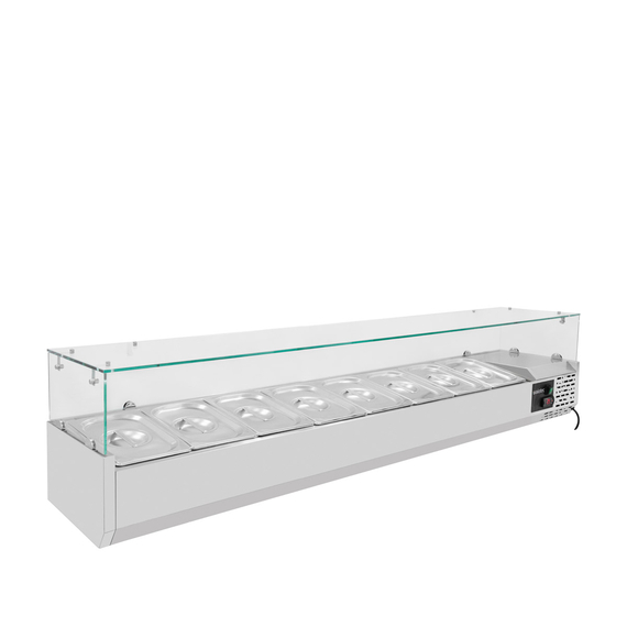 Vaiotec Gastro-Kühlaufsatz mit Glasabdeckung 8xGN1/3, 1800 × 395 mm, Bild 2