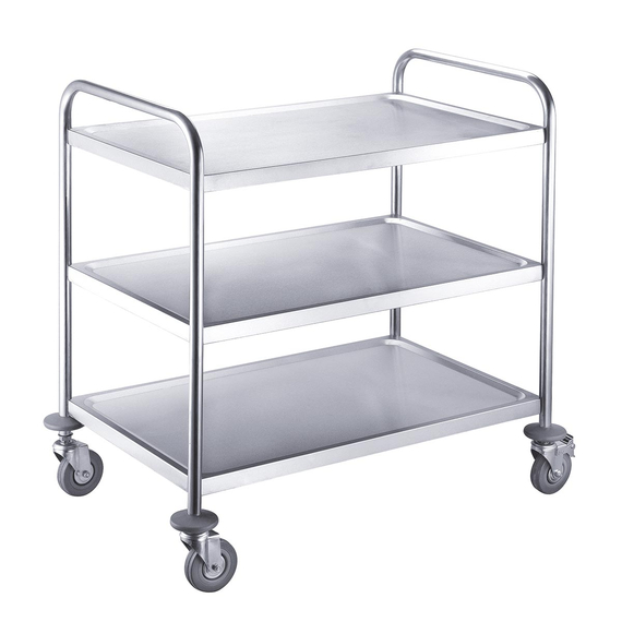 Vaiotec Servierwagen Edelstahl, 3 Böden, 860 × 540 mm