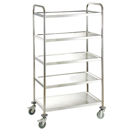 Vaiotec Servierwagen Edelstahl, 5 Böden, 860 × 540 mm