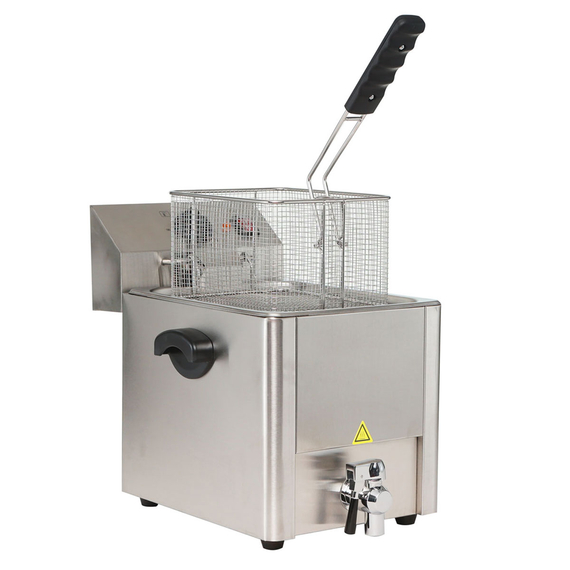 Vaiotec Elektro Gastro-Fritteuse 1 Becken mit Ablasshahn 8 Liter, 310 × 570 mm, Bild 2