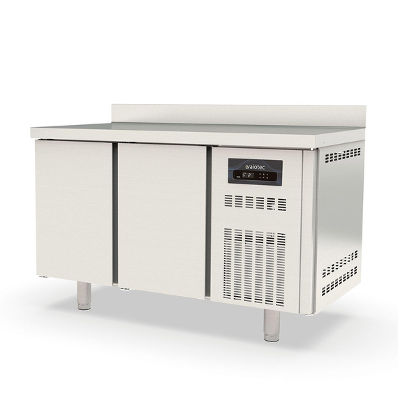 Vaiotec Topline Gastro-Kühltisch, 2-fach GN 1/1 mit 2 Türen & Aufkantung, 1345 × 700 mm