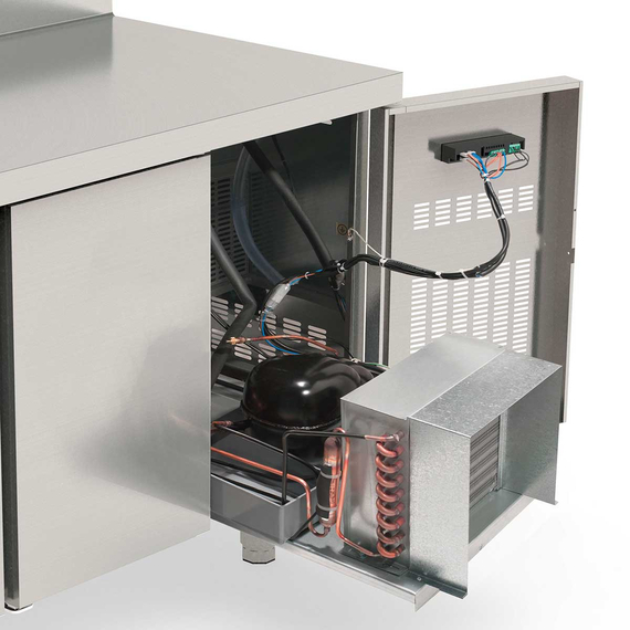 Vaiotec Topline Gastro-Kühltisch, 3-fach GN 1/1 mit 2 Schubladen, 2 Türen, 1795 × 700 mm, Bild 2