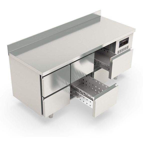 Vaiotec Topline Gastro-Kühltisch, 3-fach GN 1/1 mit 6 Schubladen & Aufkantung, 1795 × 700 mm, Bild 2